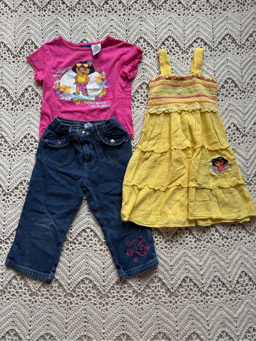 Dora Y2K 2006 Nick Jr. Matching Outfit Dress Shirt Pants Deadstock 4T 5T